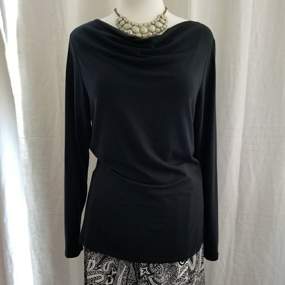 Gap Black Drape Neck Tee